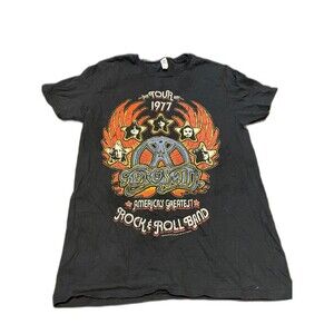 Aerosmith America's Greatest Tour 1977 Men's T Shirt Rock & Roll Band Concert M
